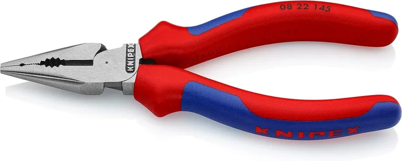 KNIPEX 08 21 185 Alicate universal en punta recubiertos de plástico negro atramentado 185 mm