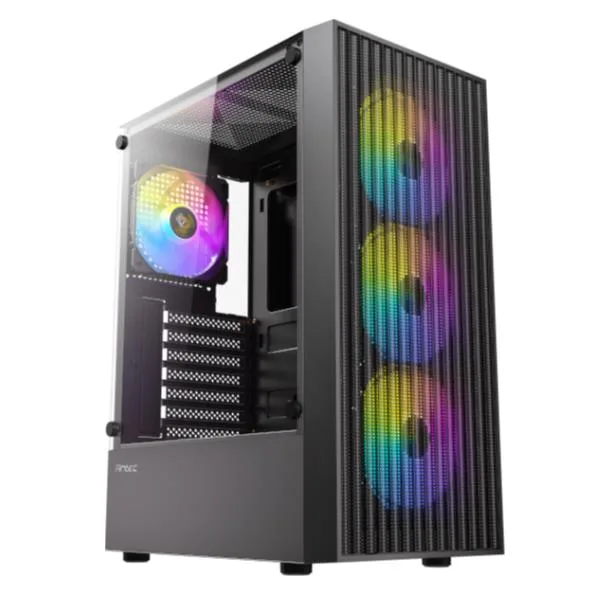 Antec AX27 RGB Elite ATX Mid-Tower Gaming PC Case - Negro - 4 ventiladores RGB