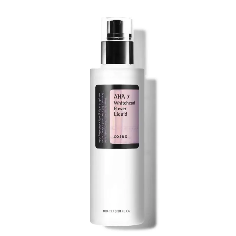 Cosrx AHA 7 Whitehead Power Liquid, Blanco, 100 Ml, Este tratamiento ayuda a eliminar las imperfecciones, ideal para pieles secas, mejorar la textura de la piel, Hipoalergénico, SIN Crueldad
