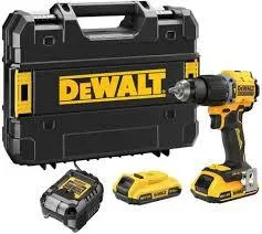 DEWALT Taladro Percutor XR 18V Brushless con 2 Baterías 5Ah + Cargador + Maletín TSTAK - Potencia Profesional - DCD799D2T-QW