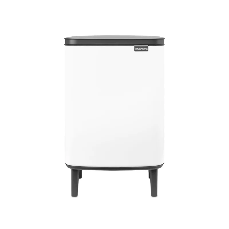 Brabantia - Cubo de basura Bo Hi 12 L con tapa de cierre suave, interior extraíble y asa de transporte - Adecuado para baño, dormitorio y oficina en casa - White