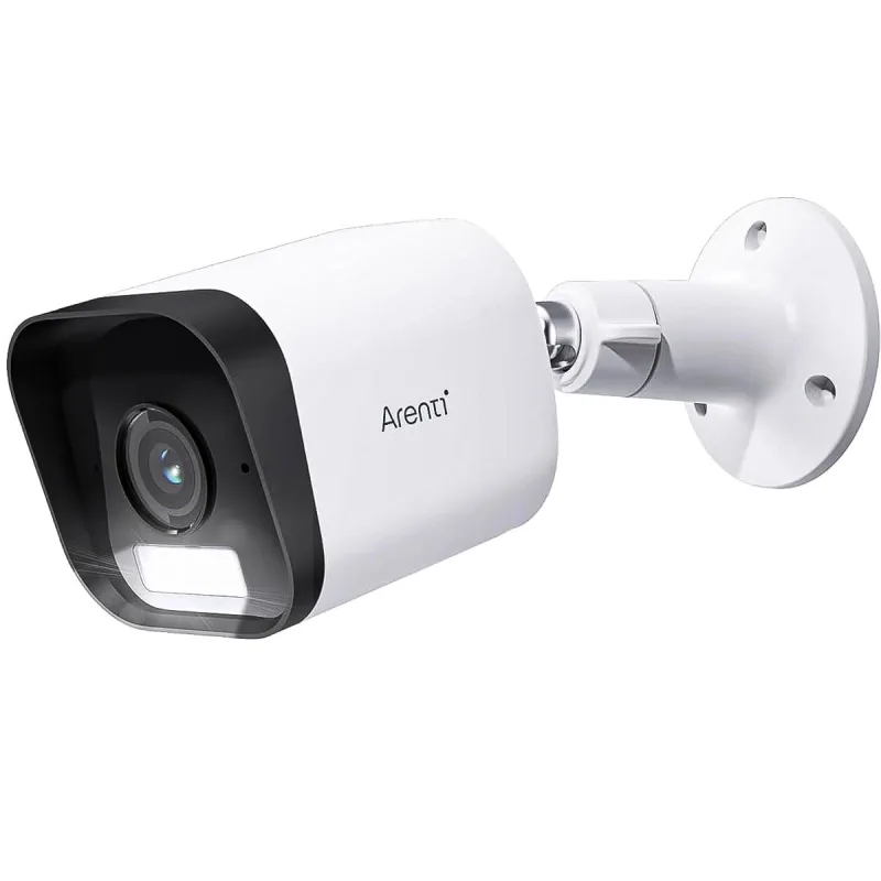 Arenti O3 Bullet Cámara de vigilancia 4MP WiFi IP65 resistente a la intemperie con visión nocturna de color completo y soporte Wi-Fi 6