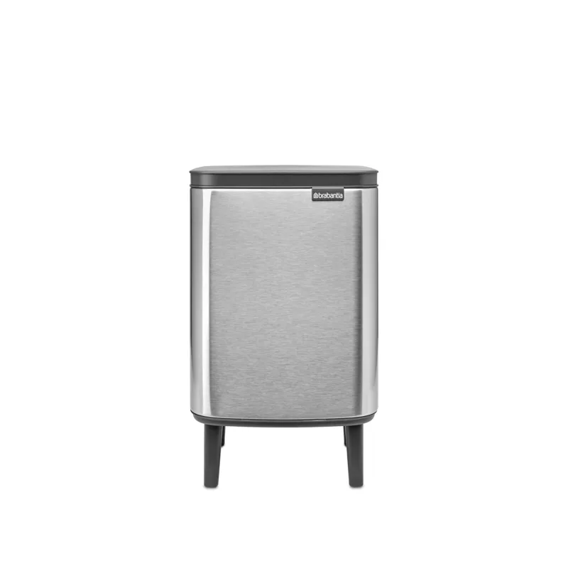 Brabantia - Cubo de basura Bo Hi 7 L con tapa de cierre suave, interior extraíble y asa de transporte - Adecuado para baño, dormitorio y oficina en casa - Matt Steel Fingerprint Proof