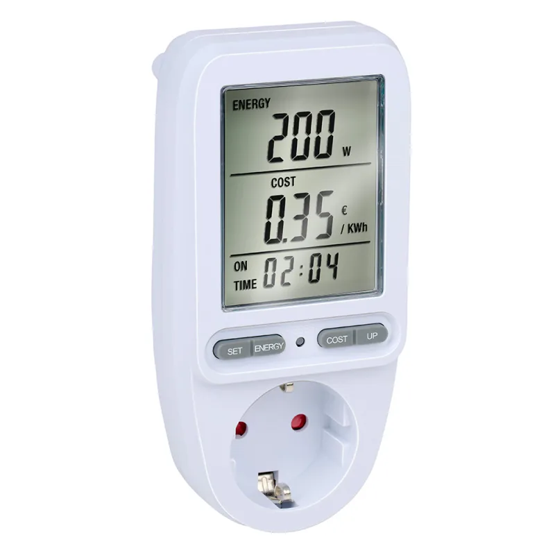 Grundig Contador de electricidad para enchufe - Medidor de corriente para ahorro de costes - Medidor de costes de energía máx. 3680 W - Medidor de consumo de energía con pantalla LCD