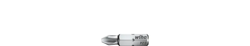 Wiha, modelo 01689, Punta estándar PZ2 de 25 mm, ideal para atornillado de alta precisión, diseño duradero y resistente.