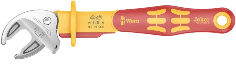 Wera 05020153001 6004 Joker VDE L, Llave de boca autoajustante de aislamiento VDE, 16 - 19 mm (5/8"-3/4")
