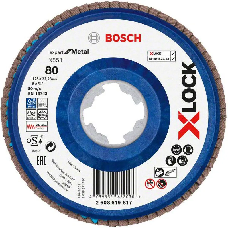 Bosch Accessories 2608619817 X551 Fächerschleifscheibe Durchmesser 125 mm Bohrungs-Ø 22.23 mm 1 pieza