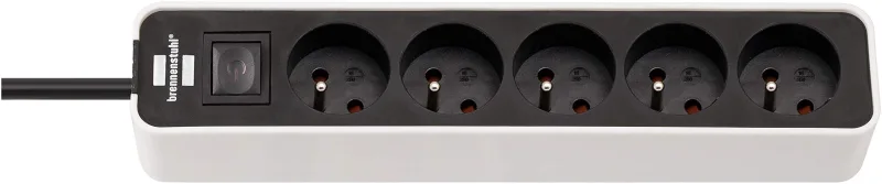 Enchufe ecolor 5 enchufes blanco/negro 1,50 m h05vv-f 3g1,5