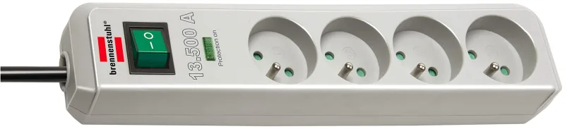 brennenstuhl - Cable alargador (4 Puertos), Color Gris Claro