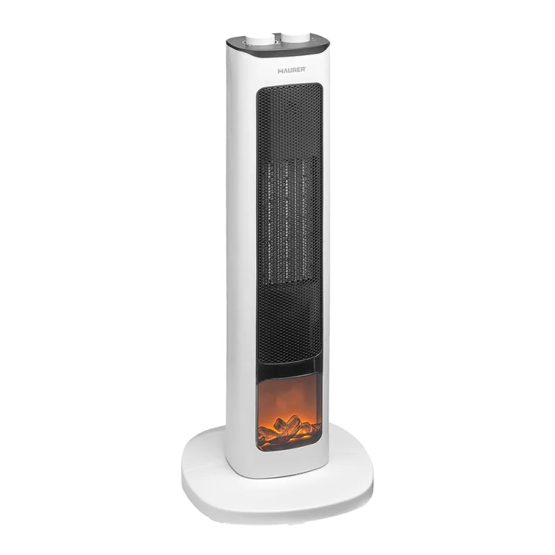 Calefactor ceramico ptc torre efecto llama 2000 watt. oscilante. termoventilador electrico