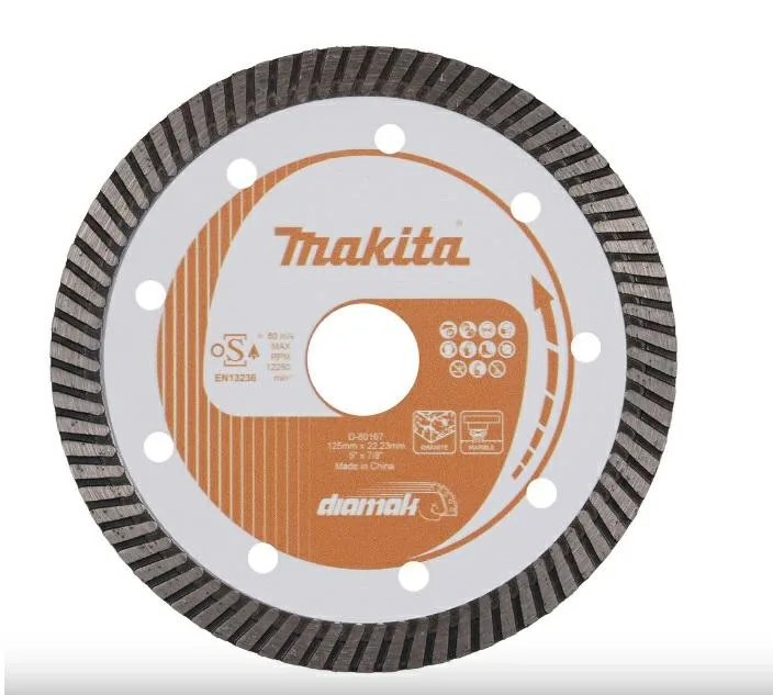 Makita tarcza diamentowa 125x22,23mm turbo (na sucho) beton, cegła, marmur
