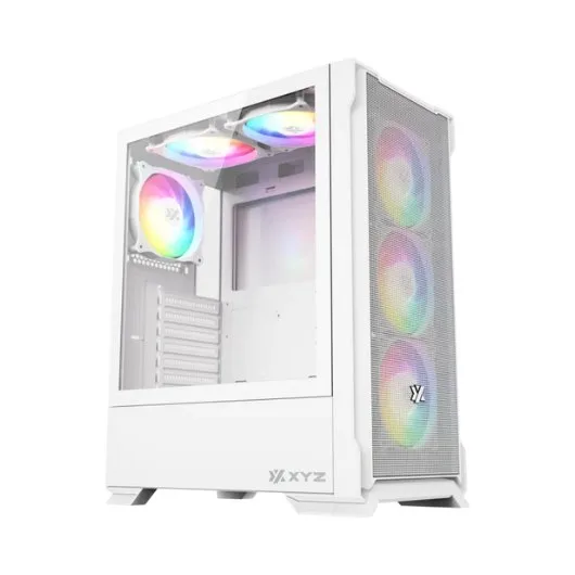 XYZ AIRONE 300 X, TORRE GAMING,MESH, ALTO FLUJO AIRE, 6x VENTILADORES, TYPO C, ATX, BLANCA