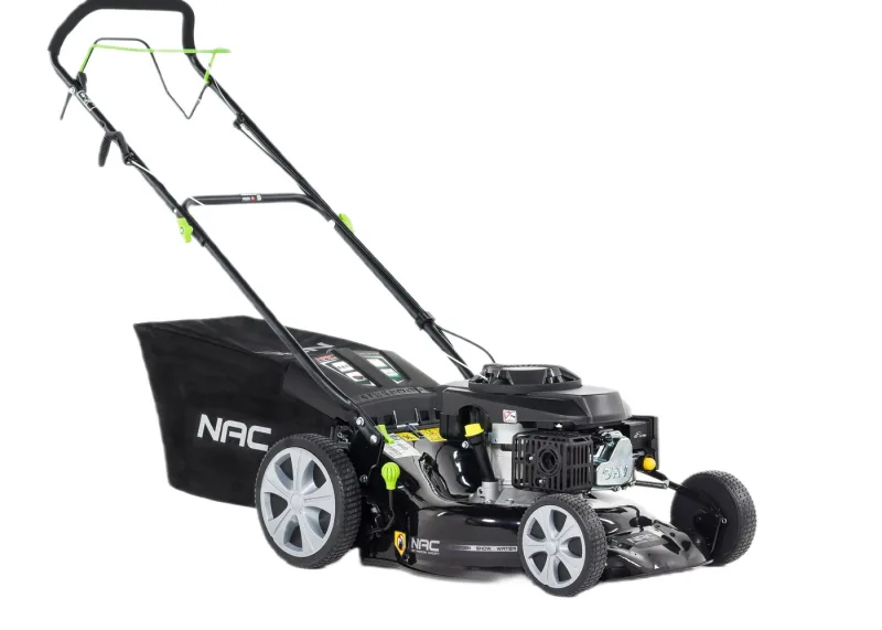 NAC Cortacésped a Gasolina con Tracción LS46-146-H-NG, motor 146cc, arranque fácil, ancho de corte 46 cm, ideal para jardines medianos.