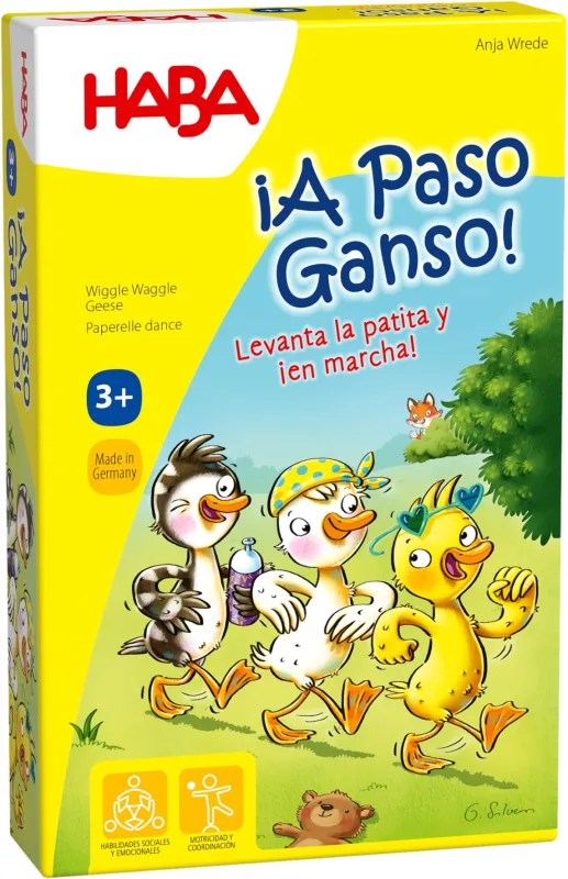 HABA 1306978005 - ¡A Paso Ganso!, Juego Infantil de Mesa cooperativo de Movimiento. Más 3 años