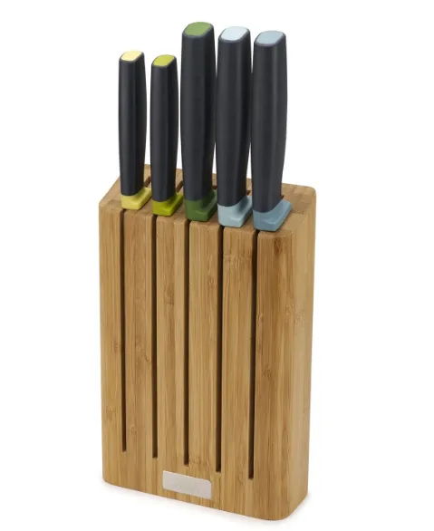 Juego de cuchillos Joseph Joseph Elevate de 5 piezas, diseño ergonómico y funcional, cuchillos de alta calidad para corte preciso, resistentes al calor Color gris