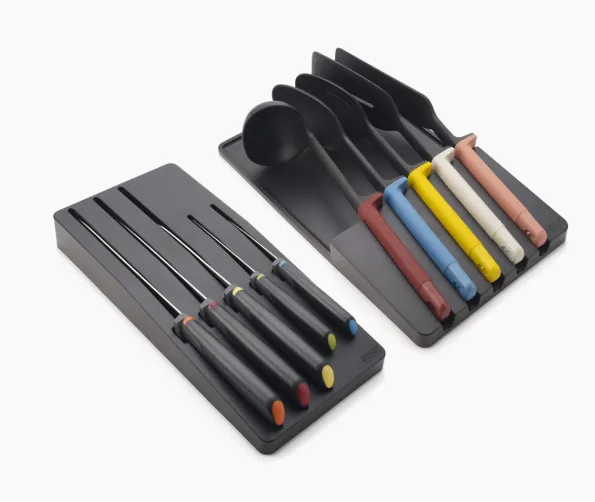 Juego de cuchillos y utensilios de cajón Joseph Joseph, modelo Elevate, 10 piezas multicolor, diseño funcional y elegante para cocina organizada y fácil acceso