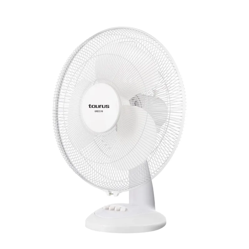 Taurus - Desk Fan Greco 16 | 45W | Sistema de oscilación | Inclinación regulable manual | 3 aspas de 45cm | 3 velocidades | Asa de transporte | Rejilla extraíble
