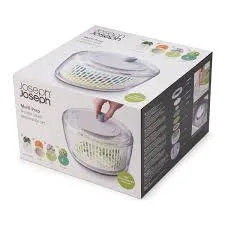 Juego de preparación de ensaladas Joseph Joseph Multi-Prep™ de 4 piezas, multicolor, con discos intercambiables para batir, espiralizar, rallar y cortar, fácil almacenamiento.