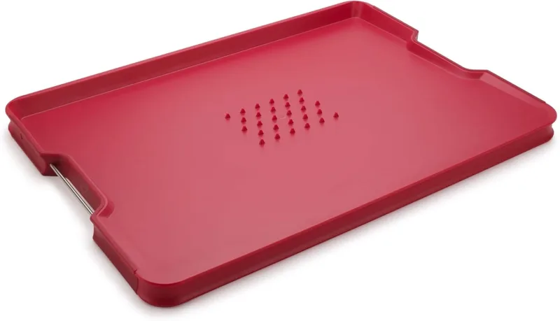 Tabla de Cortar Multifunción Cut&Carve™ Plus, Roja, para Cortar, Picar y Servir, Antideslizante, Duradera, Apta para Lavavajillas, Diseño Compacto y Elegante en Rojo