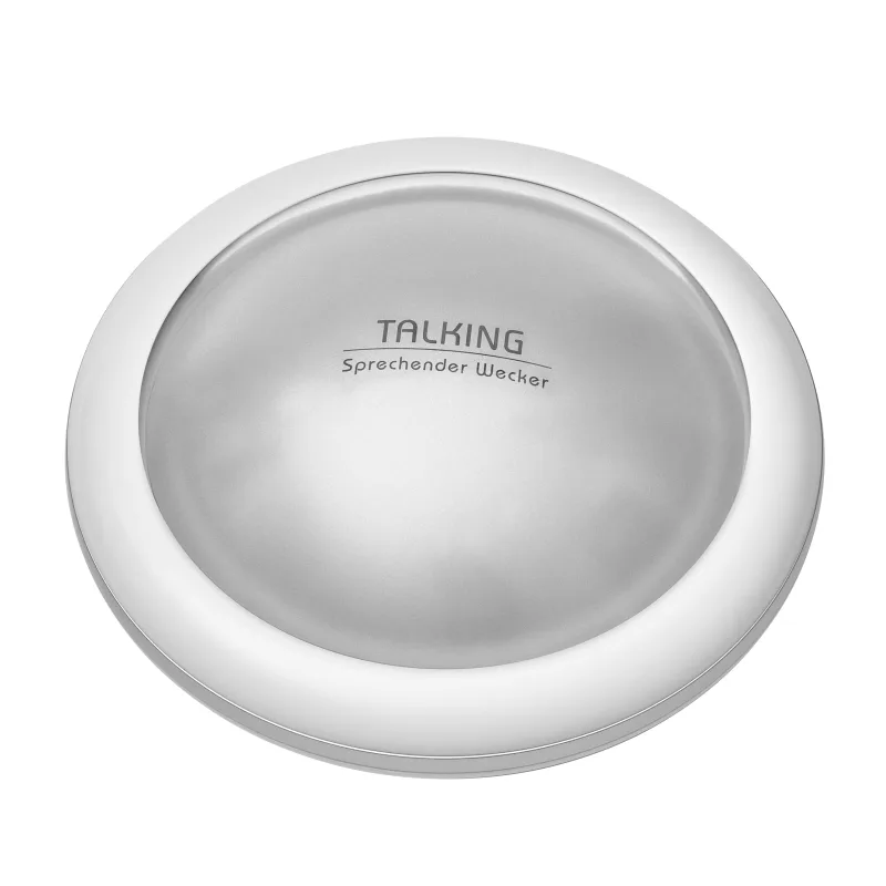 TFA Dostmann TALK2 60.2565 - Despertador parlante con Aviso de la Hora con Radio, indicación del día de la Semana/Fecha, ayudante Diario para Ciegos, Personas con discapacidad Visual, en alemán