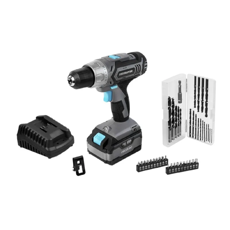 Cecotec Taladro Atornillador y Perforador de Batería CecoRaptor Perfect Drill 4020 Advance. Batería 20 V y 4000 mAh, Velocidad sin carga de 1550 rpm, Torque máximo de 46 Nm, 25+1 Posiciones