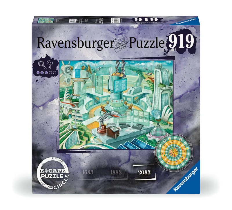 Ravensburger - Puzzle: Escape Room El Círculo 2083, 919 Piezas, Puzzles para Adultos, Rompecabezas para Adultos, Regalos a Partir de 14 Años, 70x50cm