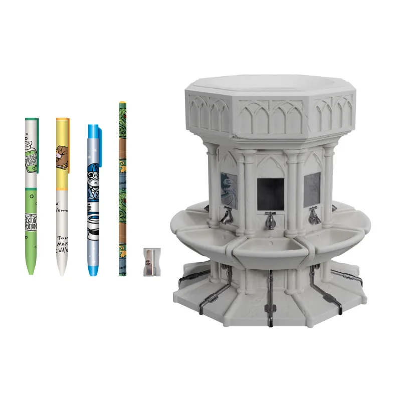 Lapicero Harry Potter - Potalapices para escritorio, Incluye 2 bolis, lapiz, portagomas y sacapuntas │ Harry Potter Regalos: Accesorios de Papeleria