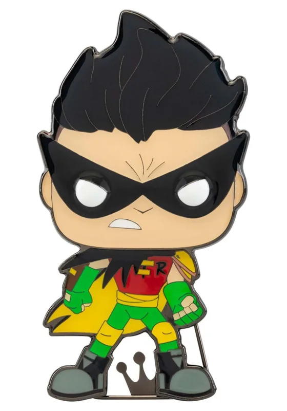 Loungefly Funko POP! Pin De Esmalte De Esmalte Grande DC: TEEN TITANS - Robin - ROBIN - Teen Titans Go! Pin De Esmalte - Broche Imperdible Coleccionable - Para Mochilas & Bolsas - Idea Para Regalo