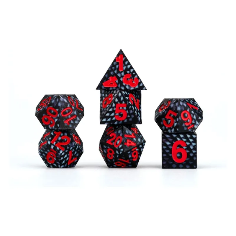 Fanroll - Dragon Storm Silicone Dice Set - Black Dragon Scales