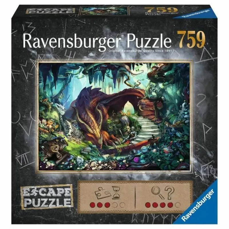 Ravensburger - Puzzle: Escape Room Dragón, 759 Piezas, Puzzles para Adultos, Rompecabezas para Adultos, Regalos a Partir de 14 Años, 70x50cm