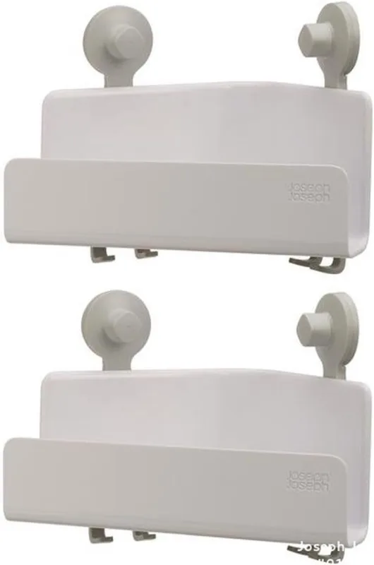 Estante esquinero para ducha en color blanco EasyStore de Joseph Joseph (paquete de 2 unidades) - Solución compacta para organizar tu ducha de manera eficiente
