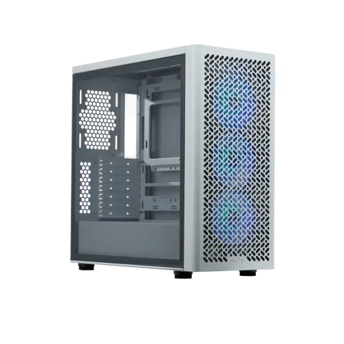 Cooler Master Elite 502 - Carcasa para ordenador, color blanco, 3 ventiladores Argb preinstalados, hasta 420 mm, soporte para placa base ATX, listo para RTX 50 Series hasta 410 mm, conector tipo C