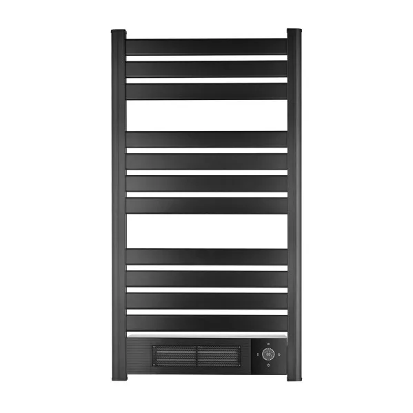 ABRILA - Vélez - Toallero Eléctrico Calefactor Cerámico Negro 2000W PTC | 2 Modos de Calefacción | Control Remoto | Temporizador 24h | Indicador de Temperatura | Negro