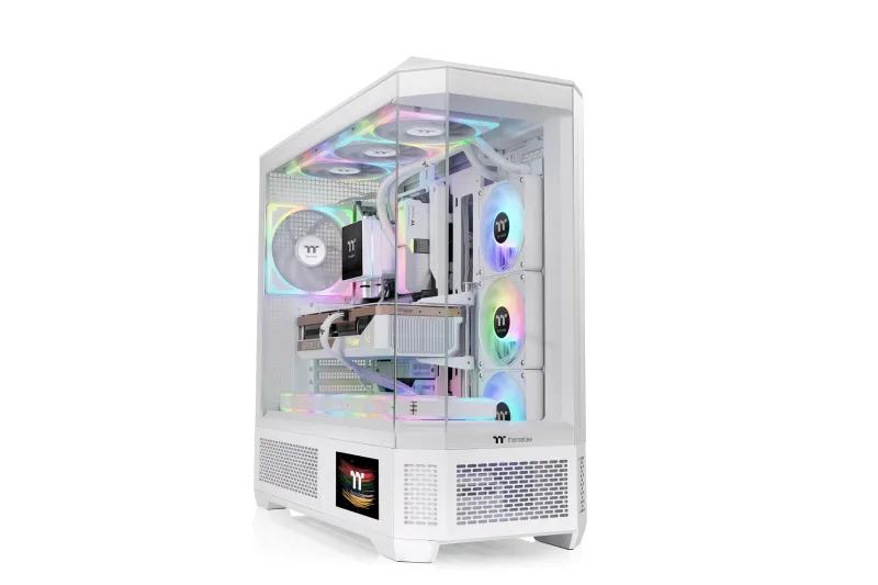 Thermaltake View 600 TG | Full Tower E-ATX | Diseño Panorámico con 4 Paneles de Cristal Templado | Compatible con Radiadores de hasta 420mm y 10 Ventiladores de140 mm | Blanco Nieve