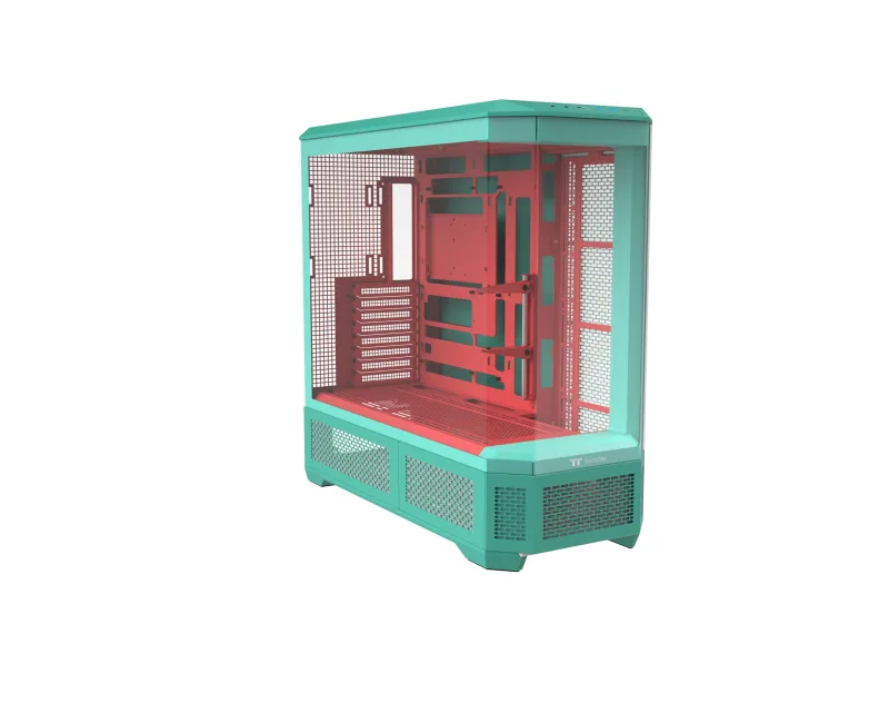 Thermaltake View 600 TG | Full Tower E-ATX | Diseño Panorámico con 4 Paneles de Cristal Templado | Compatible con Radiadores de hasta 420mm y 10 Ventiladores de140 mm | Menta Fresa
