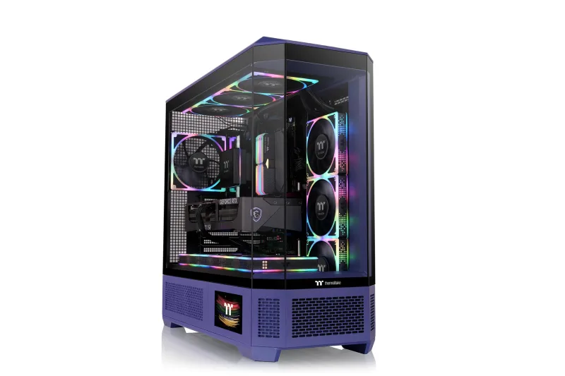 Thermaltake View 600 TG | Full Tower E-ATX | Diseño Panorámico con 4 Paneles de Cristal Templado | Compatible con Radiadores de hasta 420mm y 10 Ventiladores de140 mm | Crepúsculo Futuro