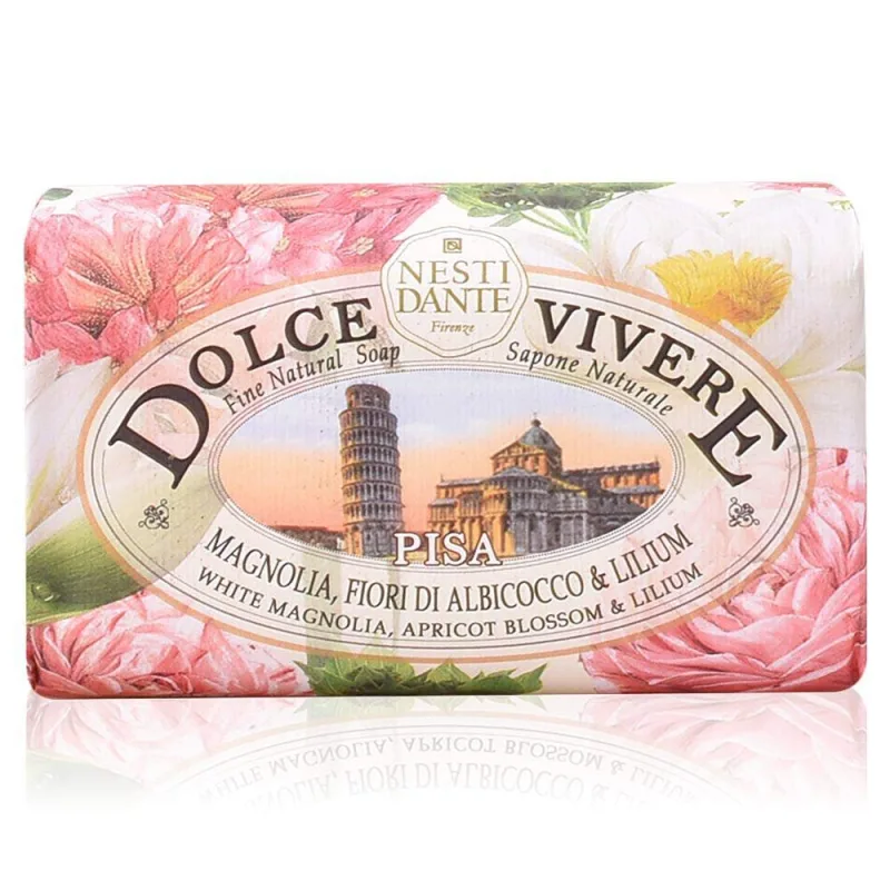 NESTI DANTE Dolce Vivere Pisa Jabón Natual (Magnolia Blanca, Flor de Albaricoque y Lilium) , 250 gr.