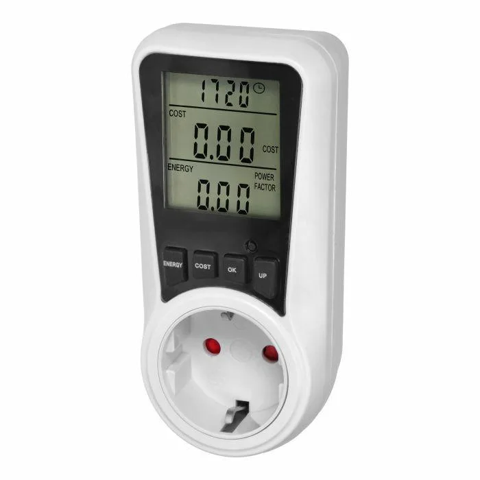 Medidor de energía Orno, modelo watomierz dwutaryfowy, principal uso en hogares y oficinas, medición precisa, pantalla LCD, diseño compacto, con salida Schuko