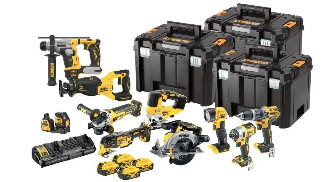 Dewalt zestaw combo 18v dck1012p4t (dcd796, dcf887, dcs565, dcs382, dcs356, dcs334, dch172, dcg405, dce088ng18, dcl040) 4x5,0ah 3xtstak