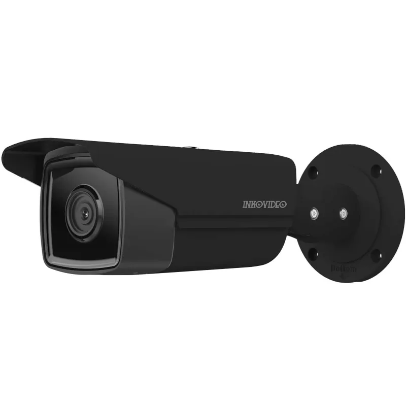 INKOVIDEO V-820-MB 4K 8MP Red PoE Cámara de Vigilancia (Negro) con visión Nocturna de hasta 30 m, ONVIF, Resistente al Agua y al Polvo IP67