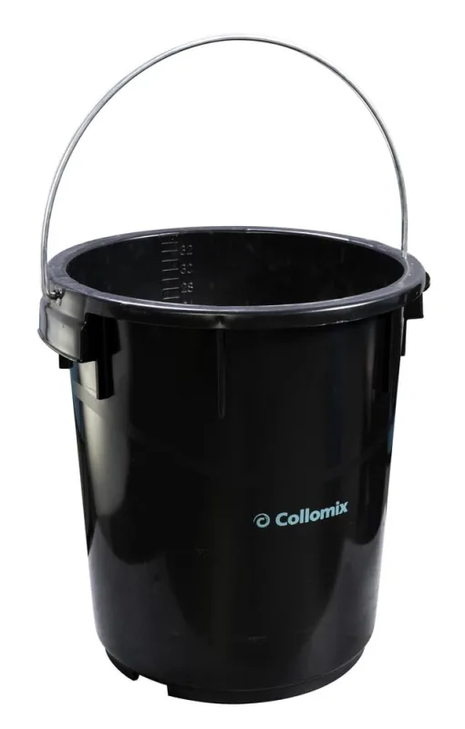 Cubo para mezclas profesionales, Collomix, modelo Mixtub 34 L negro - alta resistencia y capacidad ideal para mortero, adhesivo y materiales de construcción