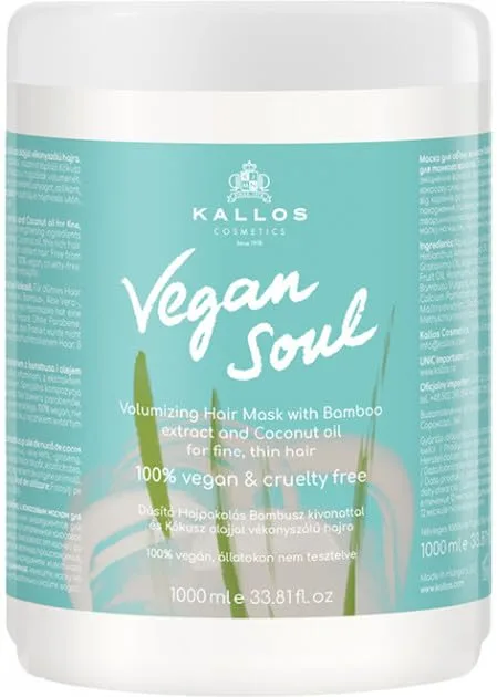 Mascarilla Capilar Voluminizadora Kallos Vegan Soul 1L