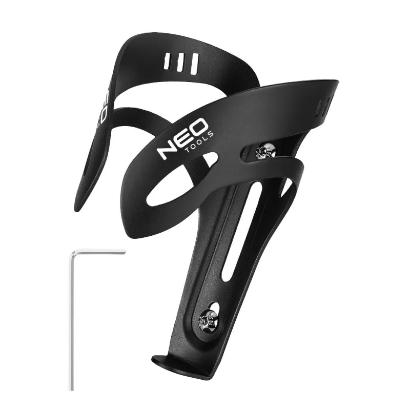 NEO TOOLS Soporte para bidones, de aluminio, tornillos y llave de montaje incluidos, se adapta al diámetro del bidón gracias a la construcción de los brazos. Peso: 39 g