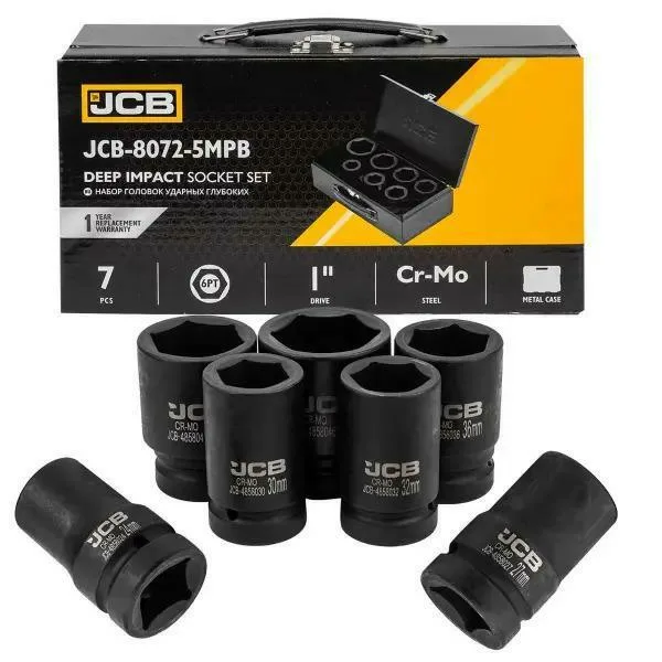 Jcb accesorios de impacto d.l. 7el. 1" 6-cantos. (24-46mm)