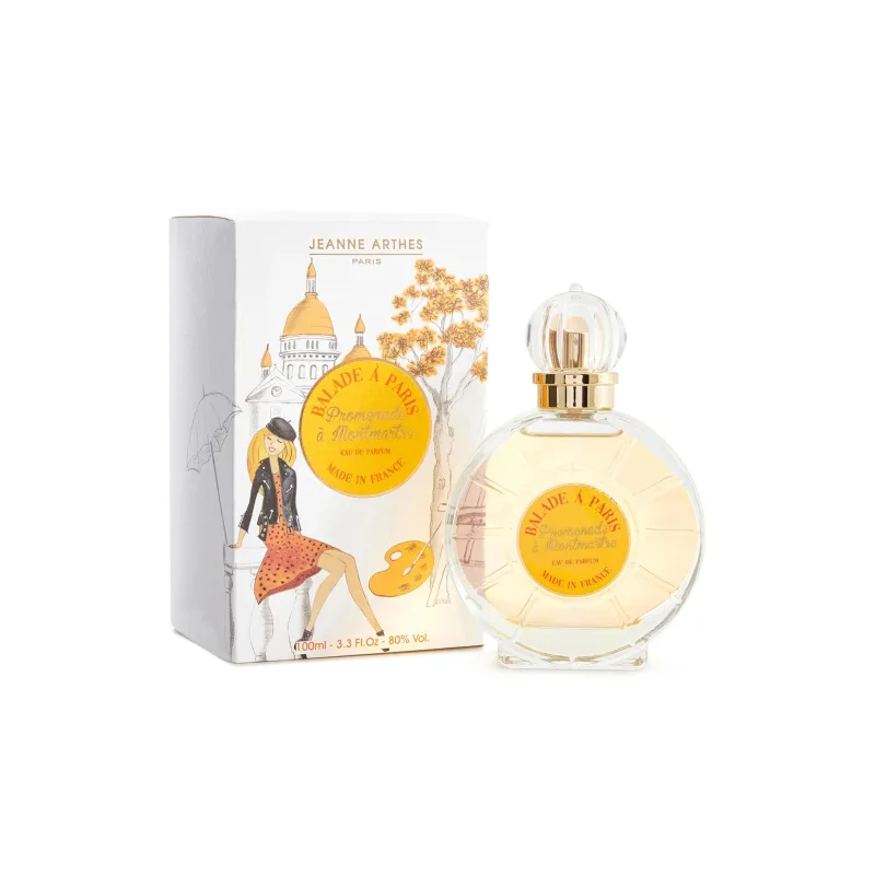 JEANNE ARTHES - French Way Of Life Women's Eau de Parfum - Stroll in Paris - Walk to Montmartre - Fruity & Floral - Bergamot & White Musk - Made in France in Grasse - Gift for Women - 100 ml