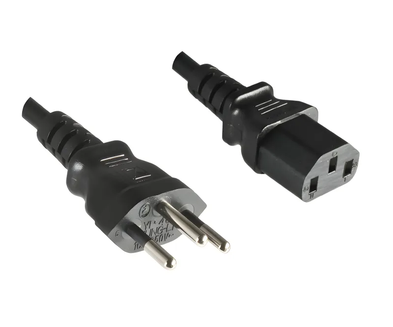DINIC CB-N-S-I cable de transmisión Negro 1,8 m Enchufe tipo J C13 acoplador