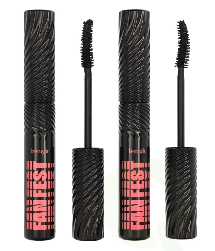 Benefit fan fest fanning & volumizing mascara duo set 2x 8.5g fanfest volumizing black mascara