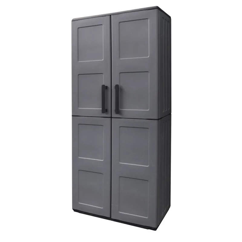 Armario resina alto 68x37x169 cm. color gris oscuro