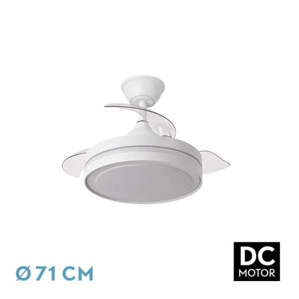 FABRILAMP Ventilador Dc Esparta Peque 44w 5182lm Blanco 71d 3asp 3000-4000-6000k Remoto+temporizador+memoria