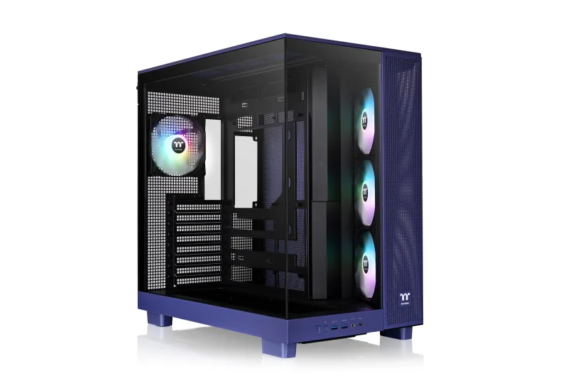 Thermaltake View 380 XL TG ARGB | Semitorre ATX Doble Cámara | Placas Base Conectores Ocultos | 4 Ventiladores ARGB 120mm Preinstalados | Admite Radiador 360mm Superior y Lateral | Crepúsculo Futuro